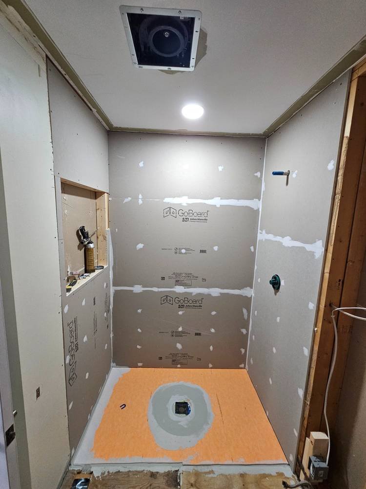 GoBoard waterproofing installation β bathroom remodel Barrington IL